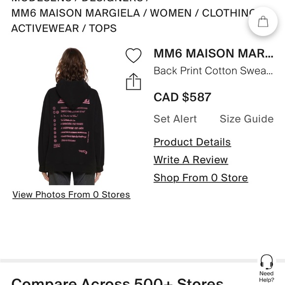Maison Margiela 6 Slide slit hoodie (black) - Picture 5 of 11